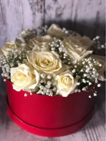 Κουτί Τριαντάφυλλα Λευκά